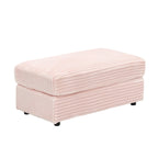 Pink 39.37  Corduroy Upholstered Single Armchair Sofa with Ottoman and Cup Holder for Lving Room
