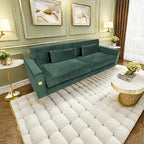 Modern 85.63  Velvet 3-seater Sofa with Gold Accents and Plush Cushions for Living Room