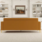 Modern 85.63  Velvet 3-seater Sofa with Gold Accents and Plush Cushions for Living Room