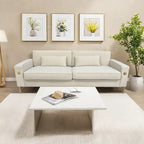 Modern 85.63  Velvet 3-seater Sofa with Gold Accents and Plush Cushions for Living Room