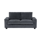 Dark Grey 71  Fabric Loveseat Sofa with Square Storage Armrest and USB port for Living Room