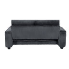 Dark Grey 71  Fabric Loveseat Sofa with Square Storage Armrest and USB port for Living Room