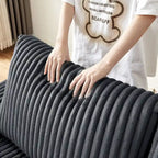 Dark Grey 71  Fabric Loveseat Sofa with Square Storage Armrest and USB port for Living Room