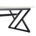 47  Modern Rectangular Coffee Table with Sintered Stone Tabletop and X-shaped Metal Legs