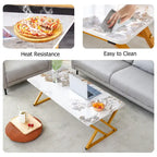 47  Modern Rectangular Coffee Table with Sintered Stone Tabletop and X-shaped Metal Legs