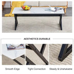 47  Modern Rectangular Coffee Table with Sintered Stone Tabletop and X-shaped Metal Legs