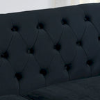 77  Chesterfield Velvet Button-tufted 3-Seater Sofa with Nailhead Decoration