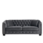 77  Chesterfield Velvet Button-tufted 3-Seater Sofa with Nailhead Decoration