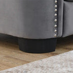 77  Chesterfield Velvet Button-tufted 3-Seater Sofa with Nailhead Decoration