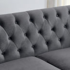 77  Chesterfield Velvet Button-tufted 3-Seater Sofa with Nailhead Decoration