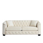 77  Chesterfield Velvet Button-tufted 3-Seater Sofa with Nailhead Decoration