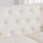 77  Chesterfield Velvet Button-tufted 3-Seater Sofa with Nailhead Decoration
