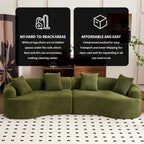 Luxury Chenille Fabric Sofa,4 Seater Modular Curved Sectional Couch