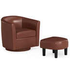 Modern Swivel Accent Chair with Ottoman for Living Room or Bedroom