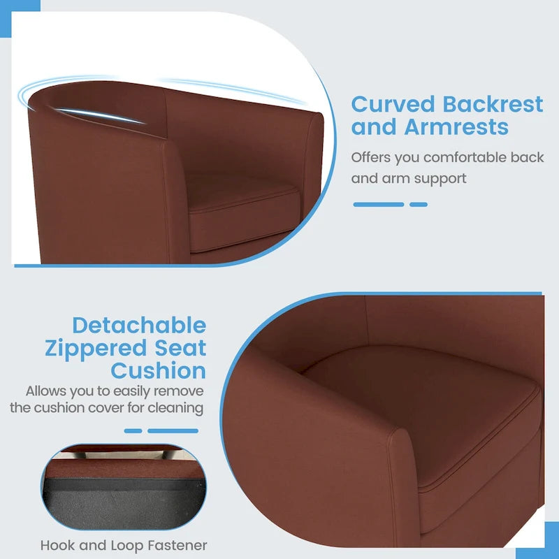 Modern Swivel Accent Chair with Ottoman for Living Room or Bedroom