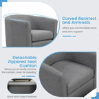 Modern Swivel Accent Chair with Ottoman for Living Room or Bedroom