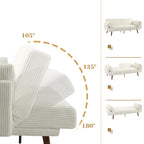 73.3  W Flared Arm Convertible Sleeper Sofa Modern Corduroy Loveseat