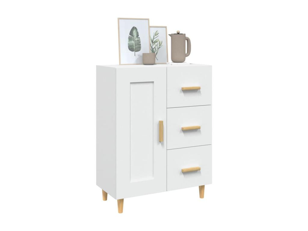 White Engineered Wood Sideboard, 69.5 x 34 x 90 cm