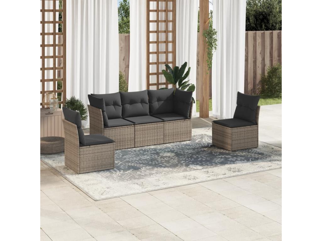 Gray Woven Resin Wicker Outdoor Furniture Set - dlz1766585814954
