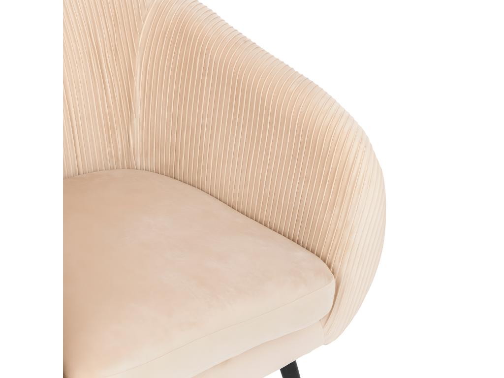 Beige Velvet Accent Chair