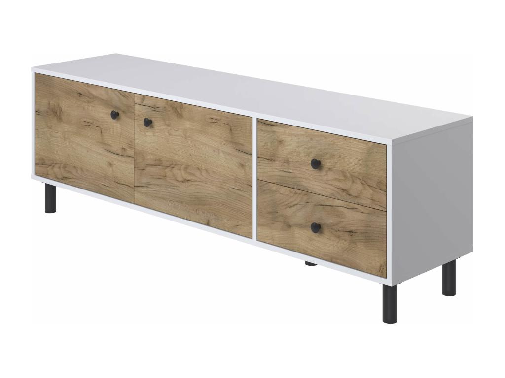 Brown Oak Wood TV Stand, 52 x 160 x 40 cm
