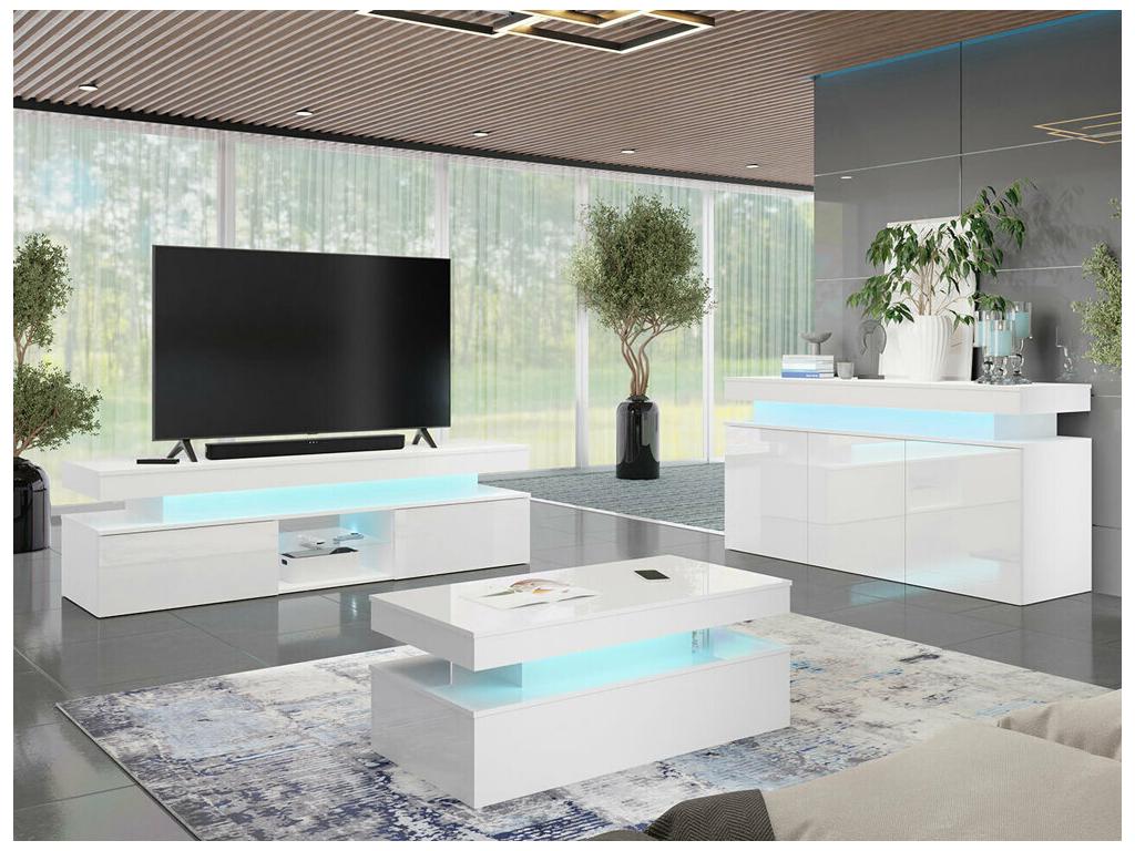 White TV Stand, 190 x 54 x 39 cm