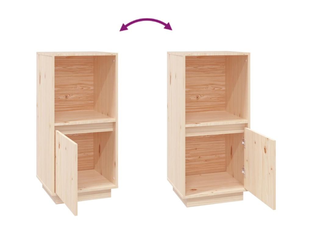 Brown Pine Wood Sideboard, 38 x 35 x 80 cm