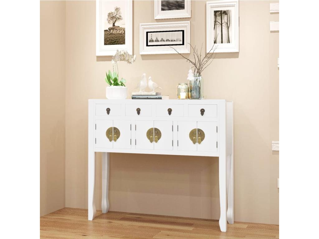 White Solid Wood Sideboard