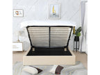 Beige Velvet Bed, 160 x 200 cm