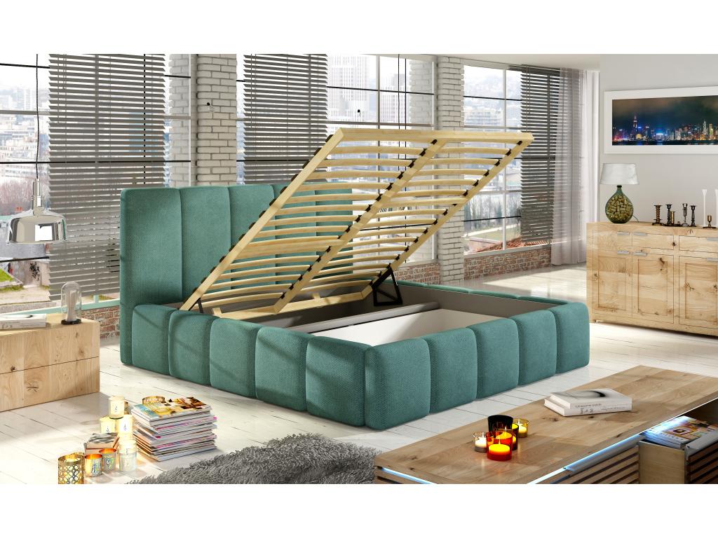 White Leather Bed, 180 x 200 cm