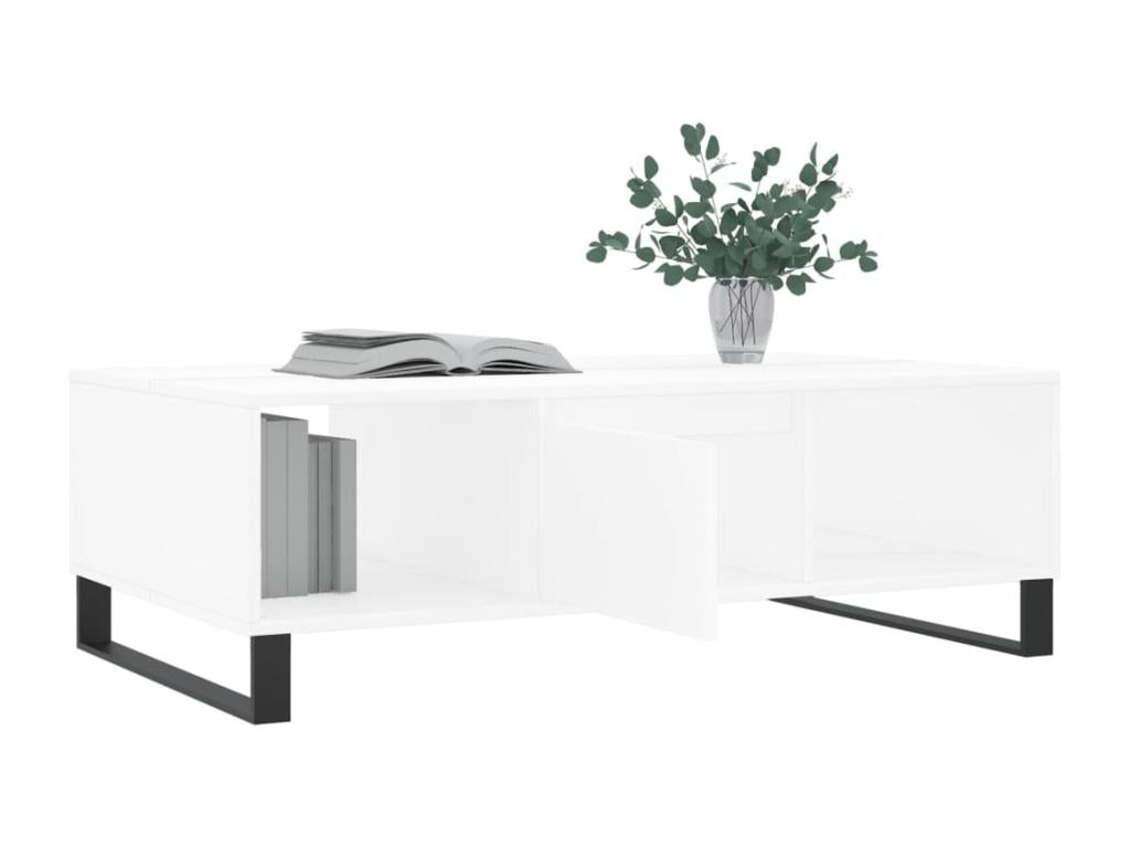 White Engineered Wood Coffee Table, 104 x 60 x 35 cm