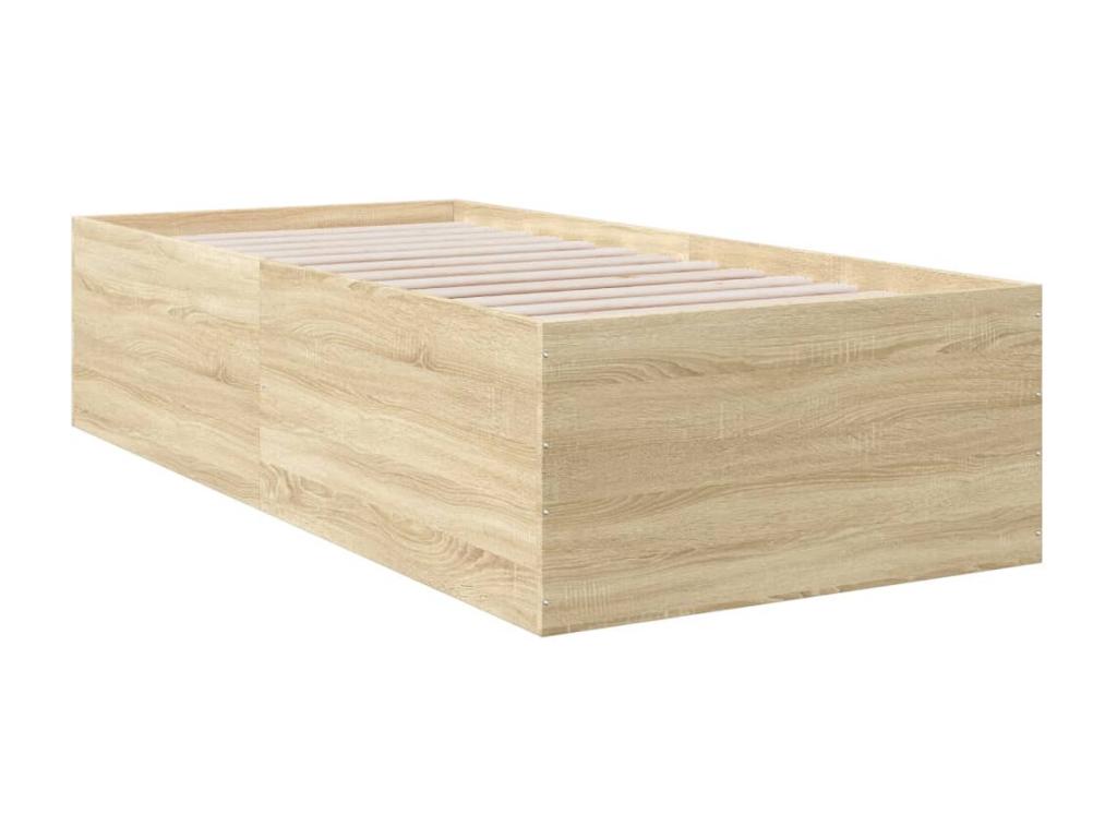Brown Engineered Wood Bed Frame, 90 x 200 cm