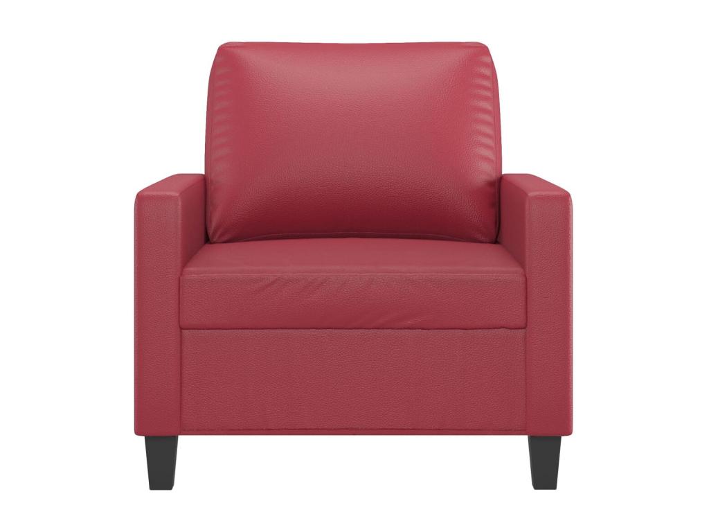 Red Faux Leather Accent Chair