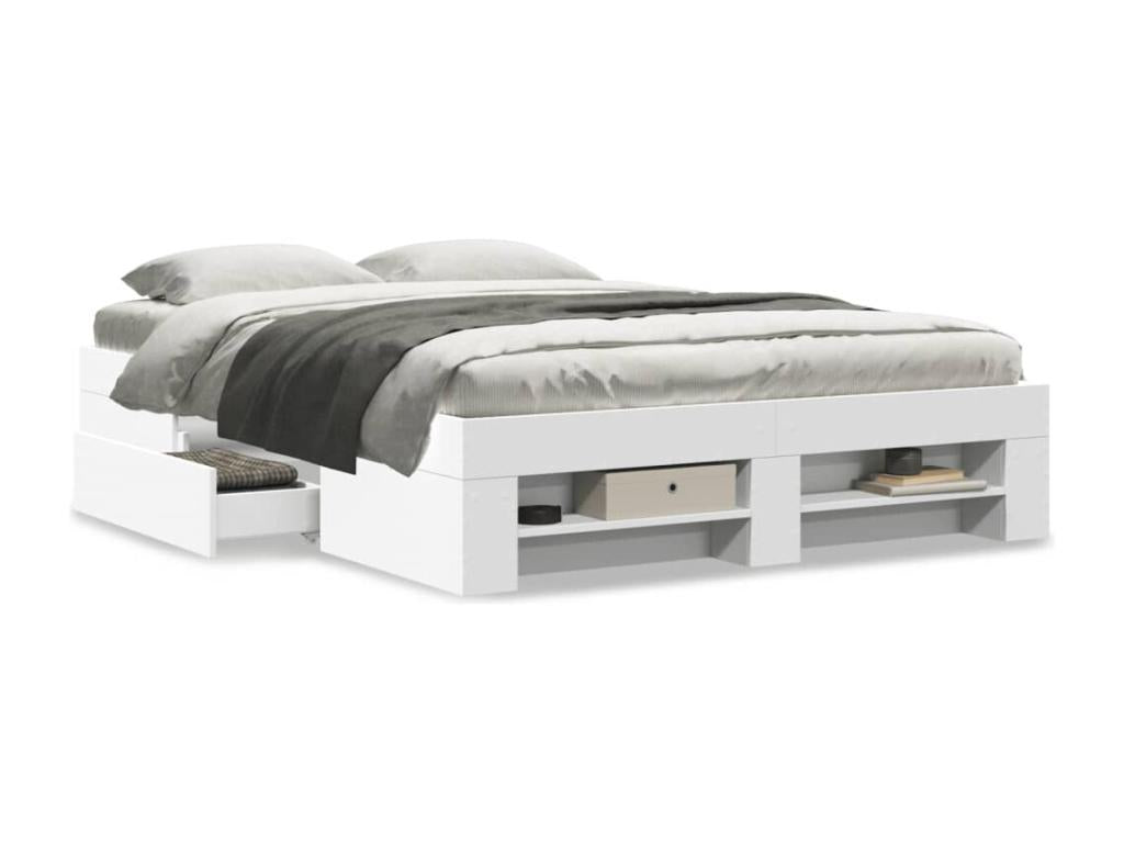 White Engineered Wood Mattress, 140 x 190 cm
