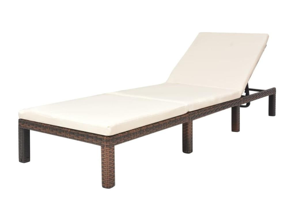 Brown Chaise Lounge, 195 x 60 x 22 cm