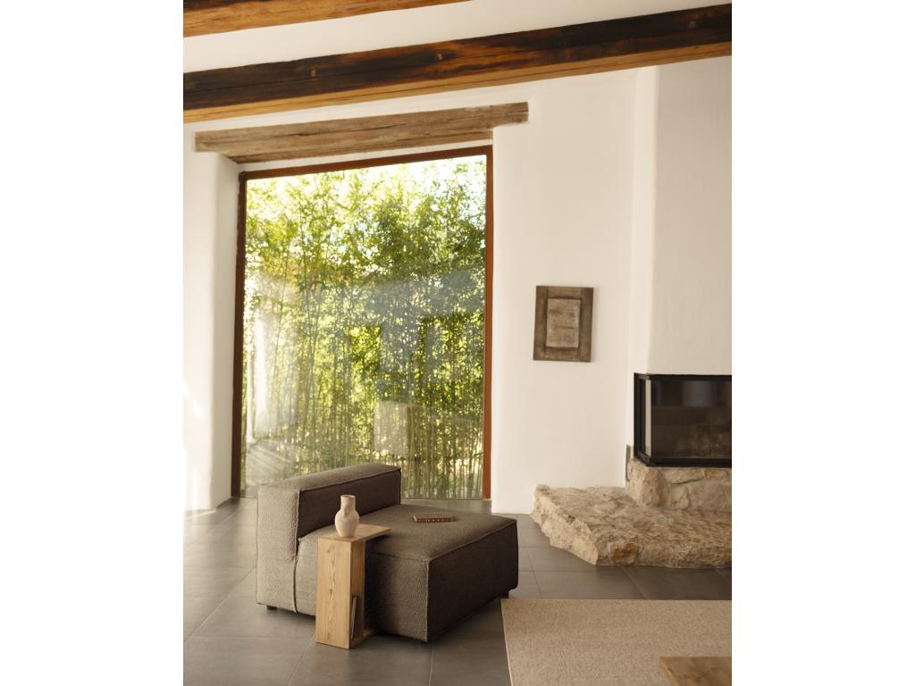 Brown Boucle Fabric Accent Chair, 110 x 90 cm