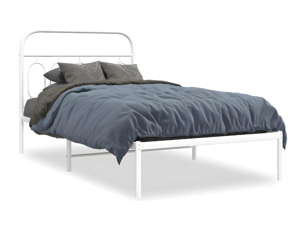 White Metal Bed Frame, 100 x 200 cm