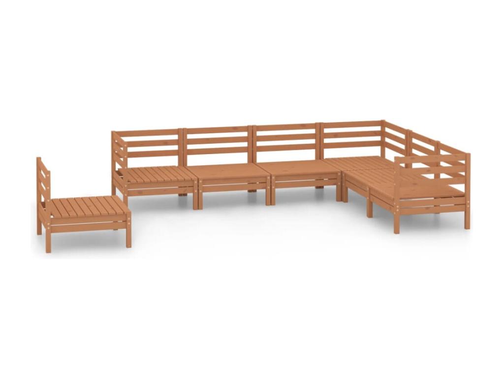 Brown Pine Wood Outdoor Furniture Set - dlz1766586020546
