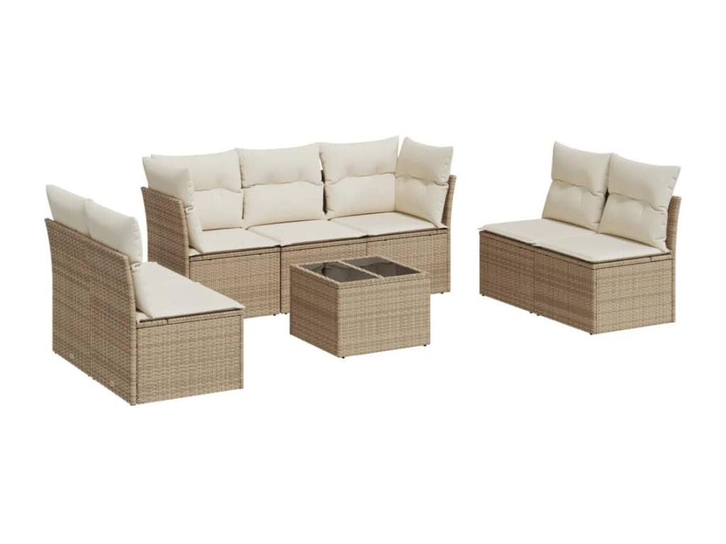 Beige Woven Resin Wicker Outdoor Furniture Set - dlz1766585565703