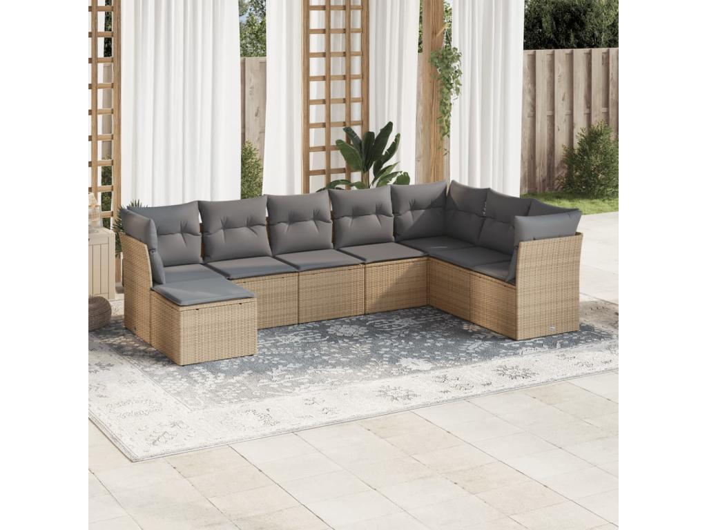 Beige Woven Resin Wicker Outdoor Furniture Set - dlz1766585699197