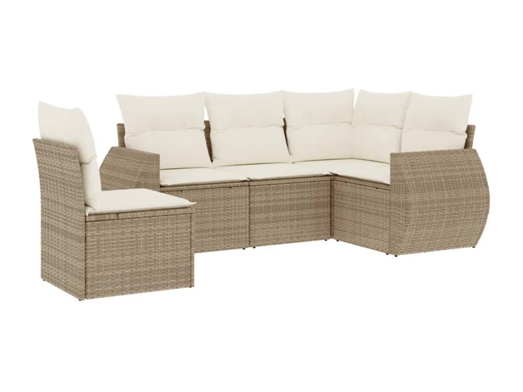 Beige Woven Resin Wicker Outdoor Furniture Set - dlz1766585649738