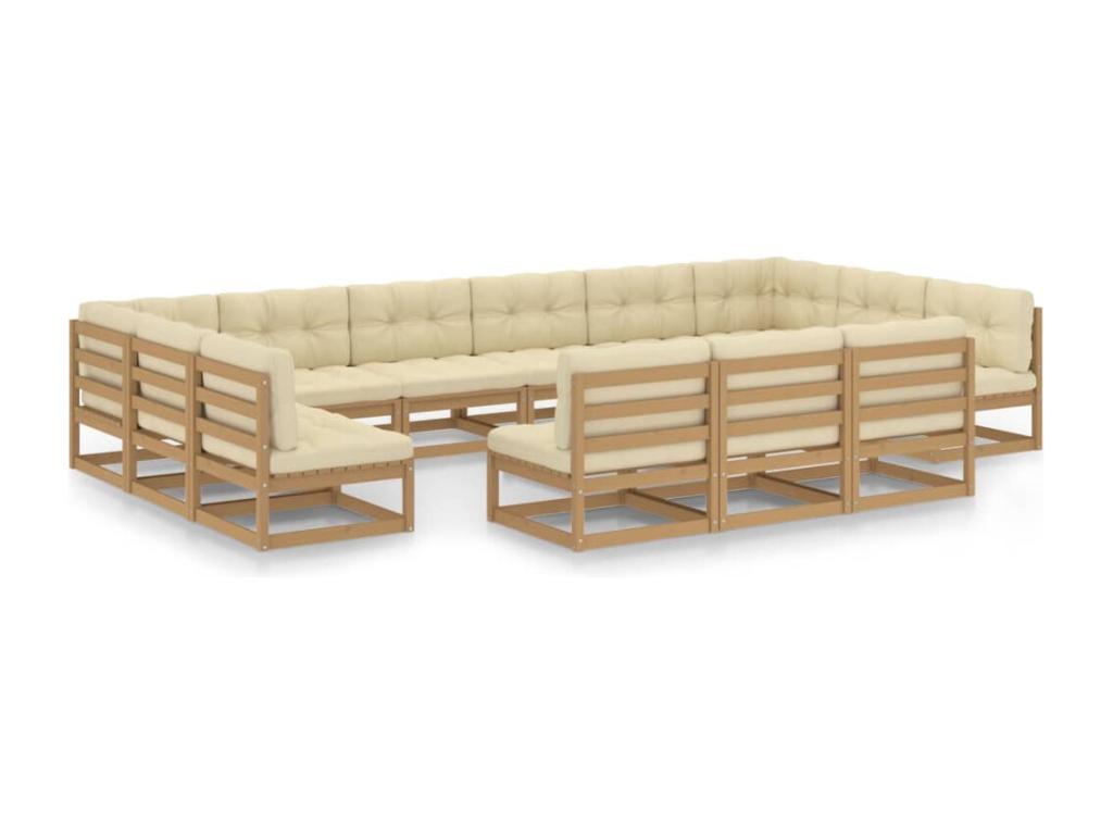 Brown Pine Wood Outdoor Furniture Set - dlz1766585605405