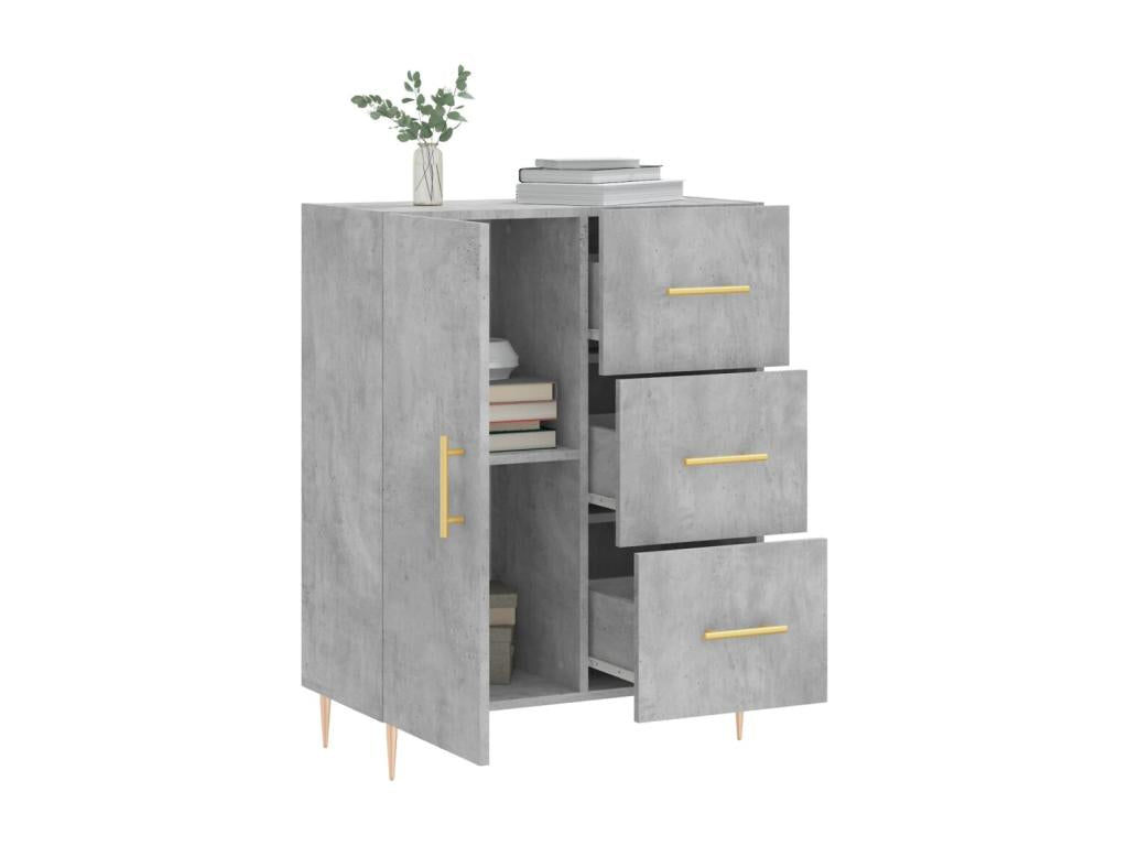 Gray Engineered Wood Sideboard, 69.5 x 34 x 90 cm