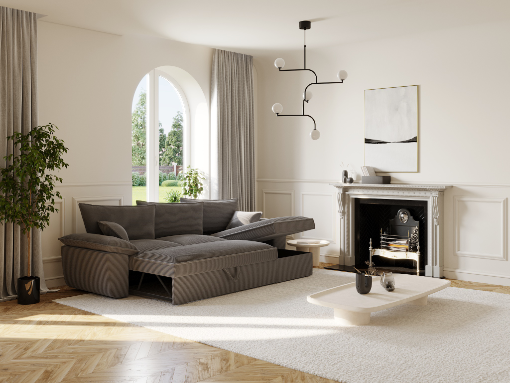 Gray Velvet Sofa Bed