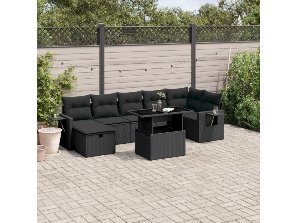 Black Woven Resin Wicker Outdoor Furniture Set - dlz1766585688746