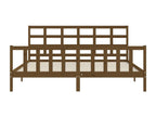 Brown Solid Wood Bed Frame, 200 x 200 cm