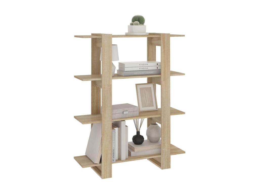 Brown Oak Wood Bookcase, 100 x 30 x 123.5 cm