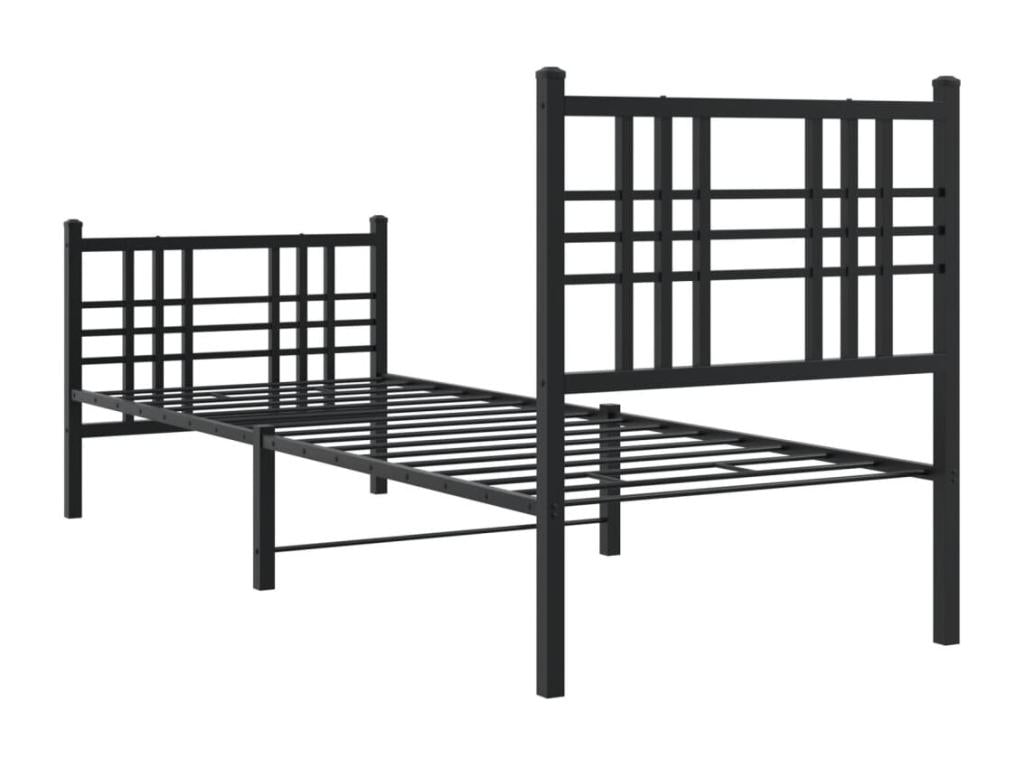 Black Metal Bed Frame, 80 x 200 cm