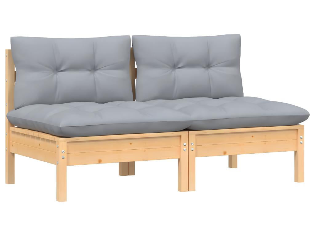 Gray Pine Wood Sofa