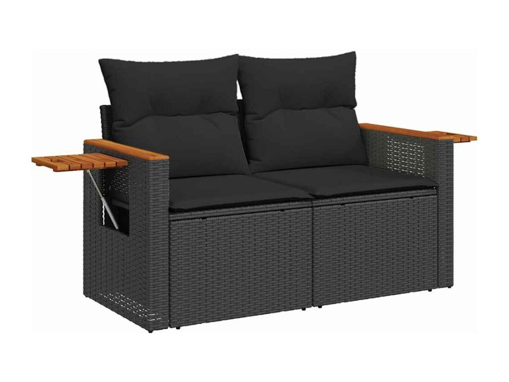 Black Woven Resin Wicker Outdoor Furniture Set - dlz1766585744327